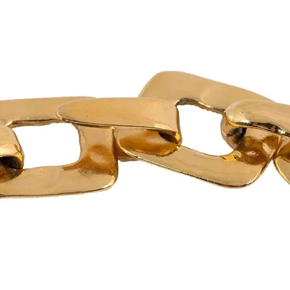 Vintage YSL Yves Saint Laurent Chunky Gold Chain Link 18" Necklace 1970's - Picture 2 of 3